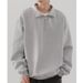 New Simple Solid Color Half Zipper Hoodie for Men's Spring and Autumn Versatile Loose Casual Collar Top_viptrois.com