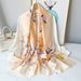 2024 Spring Summer New Silk Satin For Women Beach Sun Protection Elegant Versatile Shawl Neck Scarf_viptrois.com
