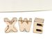 Electroplated Rose Gold Three-dimensional Alphabet Jewelry Accessories Alphabet Shoe Flower Bracelet Handmade DIY Shoe Buckle_viptrois.com