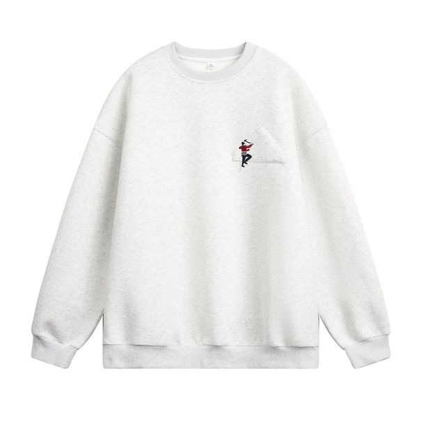 Monochrome Man- 380G Heavyweight Crew Neck Sweatshirt Autumn New Fun Textured Embroidery Loose Fit Trendy Brand Sports Jacket Q_viptrois.com