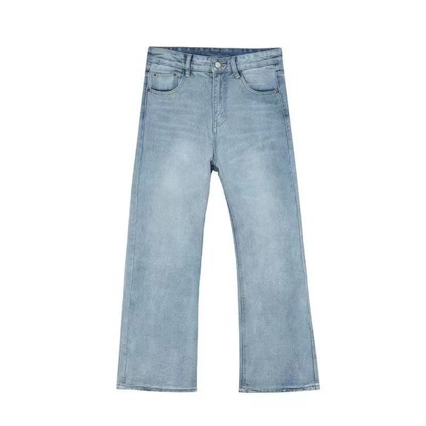 American Street Wash Versatile Micro Flared Jeans, Distressed Zipper Casual Pants, Vibe Trendy Pants_viptrois.com