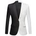 2024 New Casual Splicing Trend Suit, European Size Jacket, Men's_viptrois.com