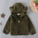 Mother & Kids Boys Girls Winter Fleece Hooded Jacket With Zipper - Soft & Warm Outerwear For Babies & Toddlers (0-24M, 70-140cm) - Pink/Brown/Blue_viptrois.com