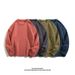 Solid Color Knitted Sweater, Round Neck Sweater, Men's And Women's Loose And Thick Pullover, Warm Outerwear_viptrois.com