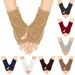 Unisex Diamond wool gloves knitted acrylic half finger men's and women's cycling warm open-finger sleeve sleeve_viptrois.com