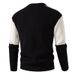Men's Fashion Knit Sweater With Color Block Design, Round Neck, Long Sleeve, Loose Fit, Thick Warm Pullover For Casual Wear_viptrois.com