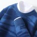 Nordmann Autumn Winter New Pure Wool Thickened Round Neck Color Block Sweater Loose Fashion Cashmere Knitted Base Shirt Men_viptrois.com