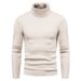 Autumn New Men's Korean Knitwear High Neck Slim Fit Bottom Sweater_viptrois.com