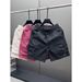 Summer Ice Silk Loose Casual Cargo Shorts For Men Solid Color Couple Five Point Pants Men's Clothing_viptrois.com