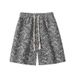 Men's American Style Print Shorts, Summer Lightweight Breathable Loose Fit Casual 5-Pocket Design Straight Leg Mid-Thigh Shorts For Daily Wear_viptrois.com