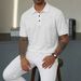 Men's Casual Short Sleeve Polo Shirt With Vintage Washed Distressed Design For Summer Fashion And Daily Wear_viptrois.com
