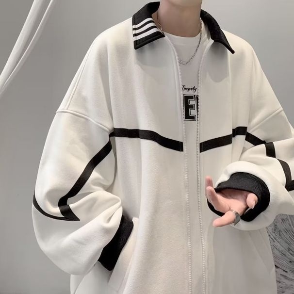 Korean Version Of Men's Coat High-end Ins Trendy Spring And Autumn Top Casual Loose Jacket Trendy Brand Trendy American Baseball Jersey_viptrois.com