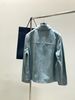 Correct Version 25 Autumn Winter Light Blue Sheepskin Suede Men's Jacket D Brand Quality Heavyweight Coat European_viptrois.com