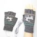 Heating Gloves USB electric half-finger gloves female winter autumn winter students riding wool cute sweet bare fingers_viptrois.com