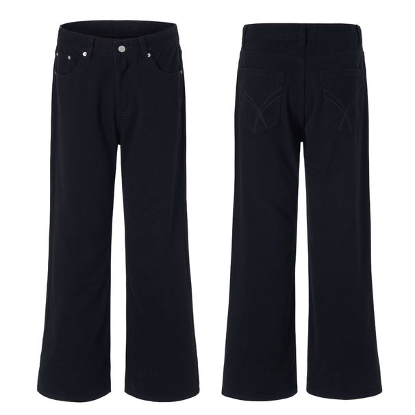 Men's Clothing Men's Beige Trendy Cleanfit Basic Flared Jeans Pure Cotton High Street Pants Vintage Washed Denim Pants For Cleanfit Style_viptrois.com