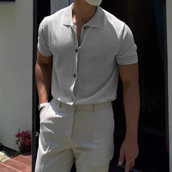 Men's Clothing Sweater Short Sleeved Top Loose Design Niche T Shirt_viptrois.com