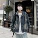 American Fashion High Street Men's Vintage Denim Jacket Jacket, Trendy Brand Autumn Collar, Personalized Design,_viptrois.com