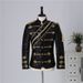 Men's Clothing Sequined Performance Costumes Banquet Guest Rock Singer Clothing Stand Collar_viptrois.com