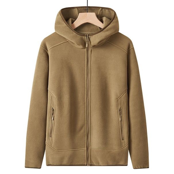 Men's Clothing Hot Selling Factory Direct Sales Polar Fleece Thick Warm Hooded Sweatshirt 2024 New Style Simple Fashion Sports All Match_viptrois.com