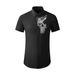 Men’s Slim-Fit Short-Sleeve Shirt – Eagle Embroidery & Premium Cotton Blend, Trendy Streetwear Style_viptrois.com