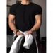 Men's Clothing Fitness Sports Elastic Slim Fit Short Sleeves Small Neckline Half Sleeves T-Shirt_viptrois.com