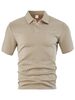 Men's Clothing Men's Summer Thin Loose Breathable Leisure Solid Color Jacquard Cloth Lapel Short Sleeved Men's Polo Shirt_viptrois.com