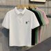 Men's Clothing Men's Embroidered Abstract Bear Collar Short Sleeve T-Shirt Summer Casual Versatile Top For Formal & Casual For Women_viptrois.com