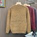 Ma Hai Plush Sweater, Warm Sweater, Loose Round Neck Pullover Sweater_viptrois.com