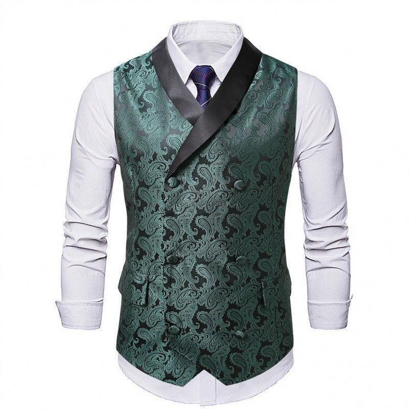 Men's Slim Fit Suit Vest – Stylish Casual & Formal Layering Piece In Dark Green Men's Clothing_viptrois.com