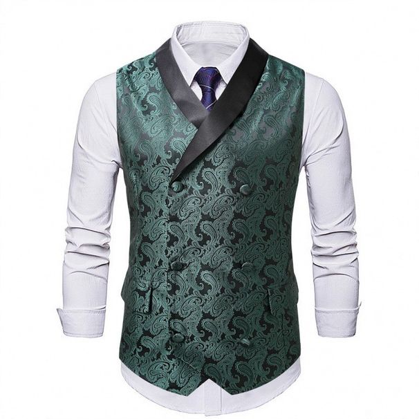 Men's Slim Fit Suit Vest – Stylish Casual & Formal Layering Piece In Dark Green Men's Clothing_viptrois.com
