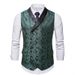 Men's Slim Fit Suit Vest – Stylish Casual & Formal Layering Piece In Dark Green Men's Clothing_viptrois.com