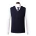 Men's Wool Blend V-Neck Sleeveless Sweater Vest - Plaid & Camouflage Pattern, Slim Fit, Casual Pullover For Autumn_viptrois.com