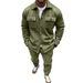 Men's Clothing autumn and winter jacket casual pants two piece men's clothing solid color men's suede suit_viptrois.com