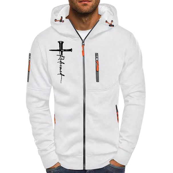Men's Printed Hooded Sweatshirt – Lightweight Jacquard Pullover For Gym, Streetwear & Casual Layering (5 Colors, S-XXXL)_viptrois.com