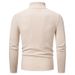 Men's Clothing Men's High Neck Knit Sweater Slim Fit Casual Pullover Soft Breathable Fabric Stylish Solid Color Long Sleeve Top For Autumn Winter_viptrois.com