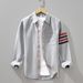 Men's Clothing Long Sleeved Shirt Retro Color Matching Stripes Casual Handsome Shirt Jacket_viptrois.com