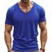 American Style Spring Summer Men's Trendy V-neck Quick-dry Breathable Casual Sports Personality Short Sleeve T-shirt Men_viptrois.com