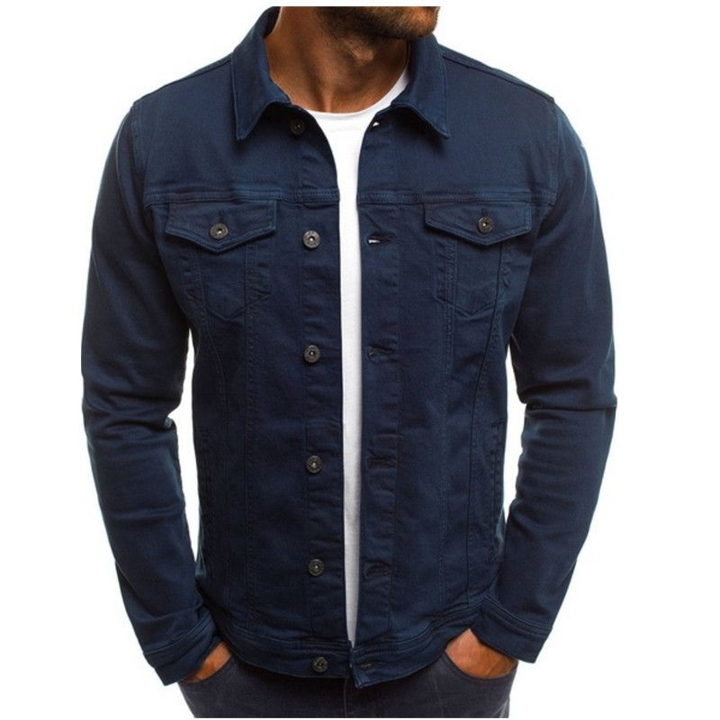 Classic Denim Jacket For Men - Slim Fit Button-Up Workwear Coat With Casual Style (Multiple Colors & Sizes)_viptrois.com