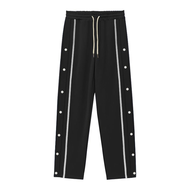 Men's Clothing Casual Sports Buttoned Pants Men's Autumn New Loose Straight Drawstring Large Size Trousers_viptrois.com