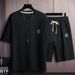 Men's Clothing Waffle Short Sleeved T Shirt Men's Summer Ice Silk Shorts Short Sleeved T Shirt Casual Sports Large Size Suit Men's Clothing Trend_viptrois.com