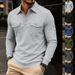 Men's Long Sleeve Shirt – Multi-Pocket Casual Pullover With Collar (S-XXXL, Navy/Black/Army Green/Denim Blue/Light Grey/Dark Grey)_viptrois.com