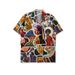 Men's Clothing Trendy Brand Hot Selling European Size Short Sleeved Printed Shirt Men's Classic Retro Hong Kong Style Beach Couple Loose Shirt Women_viptrois.com