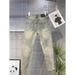Men's Trendy Slim Fit Stretch Casual Trousers High Street Retro Distressed Washed Jeans Zipper Hem_viptrois.com