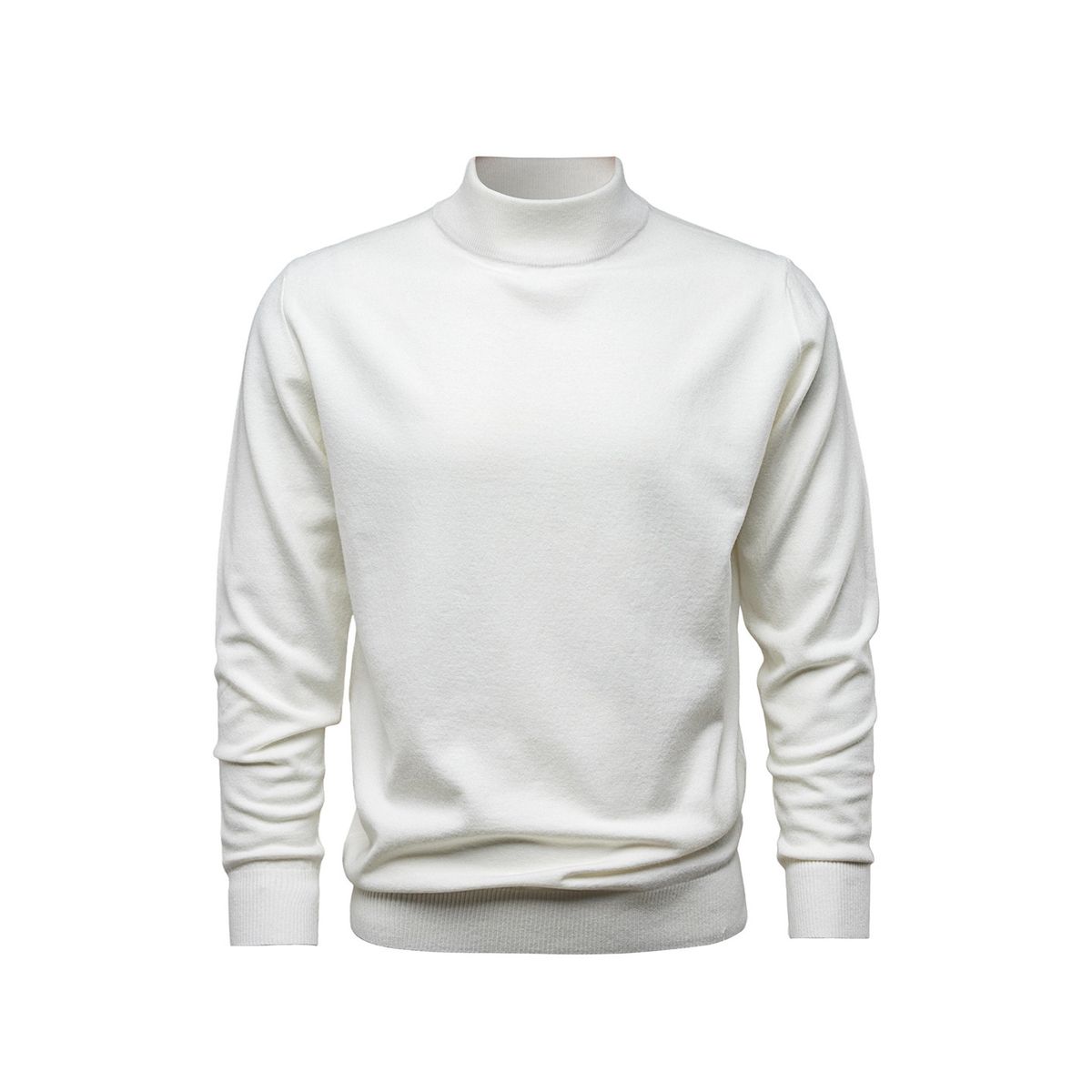Men's Semi-turtleneck Wool Sweater Autumn And Winter New Solid Color Pullover Knitted Top Lazy Style Men's Sweater Bottoming Shirt_viptrois.com