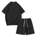 Men's Clothing New Men's Short Sleeved Suit Summer Solid Color Twisted Jacquard Casual Short Sleeved Shorts Suit_viptrois.com