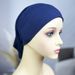 Women's Hijab modal cotton bottoming hat with two ends through solid color comfortable breathable ladies headscarf_viptrois.com