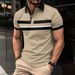 Male Golf Stripe Polo Men's Casual Short-Sleeved Polo Shirt Solid Color Lapel Fashion New Business Sports Breathable T-Shirt Top_viptrois.com