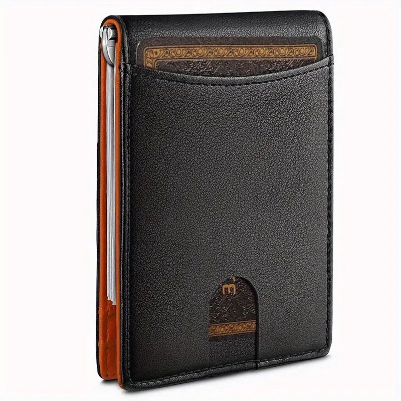Men's Wallet Card Cases RFID Carbon Fiber Card Holder Microfiber Multi Card Slot Dollar Clip Coin Purse Men's Letter Wallet ID Bag_viptrois.com