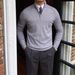Men's Clothing Stand Collar Zipper Knitted Long Sleeve Sweater Slim Pullover Bottoming Sweater Outer Wear_viptrois.com