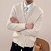 Autumn And Winter High-End V-Neck Cardigan Men's British Slim Fit Light Mature Business Knit Popular Sweater Jacket Men_viptrois.com